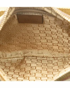 Shoulder Bags*Gucci Preloved Canvas Shoulder Bag with Leather Trim Brown