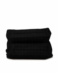 Tote Bags*Hermes Preloved Canvas Tote Bag with Flat Leather Strap and Interior Slip Black