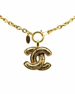 Necklaces*Chanel Preloved CC Tone Chain Link Necklace Gold