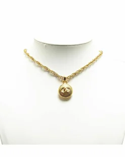 Necklaces*Chanel Preloved CC Pendant Necklace in Gold