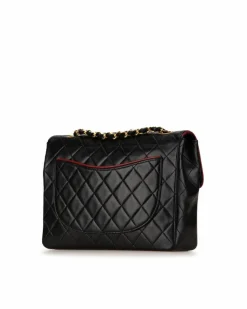 Shoulder Bags*Chanel Preloved Classic Double Flap Quilted Leather Shoulder Bag Black