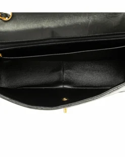 Shoulder Bags*Chanel Preloved Classic Double Flap Lambskin Leather Shoulder Bag - Black