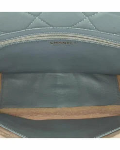 Shoulder Bags*Chanel Preloved Classic Flap Bag in Shearling - Two-Tone Gray and Beige Grey