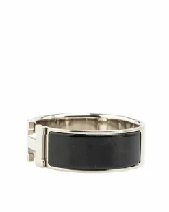 Bracelets*Hermes Preloved Clic H Bracelet - Resin and Palladium-plated Metal Black