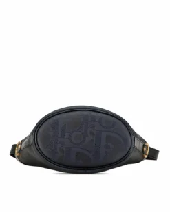 Cross-Body Bags*Dior Preloved Coated Canvas Crossbody Bag with Leather Trim and Adjustable Blue