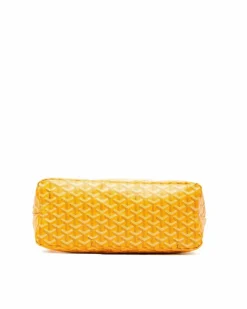 Shoulder Bags*Goyard Preloved Coated Canvas Hobo Shoulder Bag with Leather Trim and Top Zip Yellow