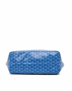 Tote Bags*Goyard Preloved Coated Canvas Tote with Leather Straps Blue