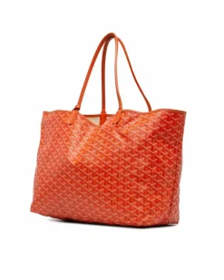 Tote Bags*Goyard Preloved Coated Canvas Tote with Leather Trim and Open Top Orange