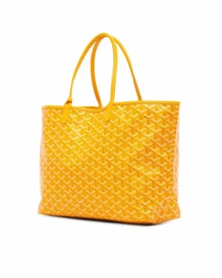 Tote Bags*Goyard Preloved Coated Canvas Tote with Leather Trim and Removable Pouch Yellow