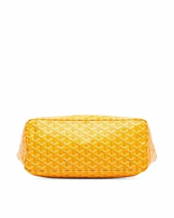 Tote Bags*Goyard Preloved Coated Canvas Tote with Leather Trim and Removable Pouch Yellow