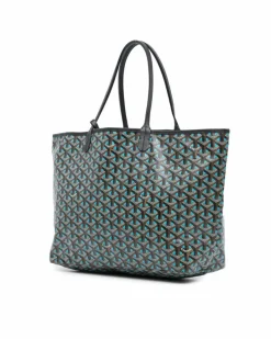 Tote Bags*Goyard Preloved Coated Canvas Tote Bag with Leather Trim and Flat Handles Black