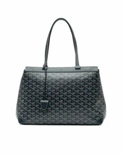 Tote Bags*Goyard Preloved Coated Canvas Tote with Leather Trim and Interior Slip Pocket Blue