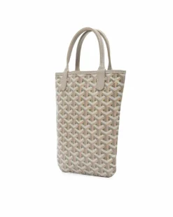 Tote Bags*Goyard Preloved Coated Canvas Tote with Leather Trim and Detachable Strap Grey