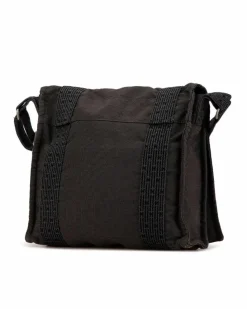 Cross-Body Bags*Hermes Preloved Crossbody Canvas Messenger Bag with Snap Closure and Interior Grey