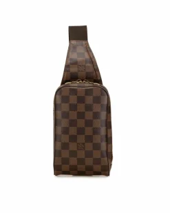 Cross-Body Bags*Louis Vuitton Preloved Damier Azur Taiga Canvas Crossbody Bag Authentic Damier Brown