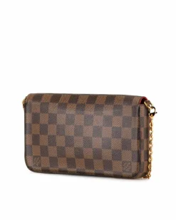 Cross-Body Bags*Louis Vuitton Preloved Damier Ebene Pochette Felicie Crossbody Bag with Detachable Brown