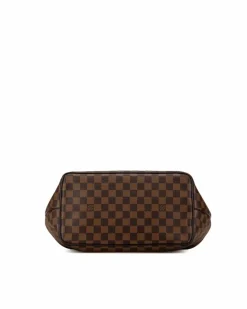 Tote Bags*Louis Vuitton Preloved Damier Ebene Westminster PM Canvas Tote with Leather Straps Brown