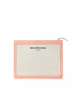 Clutch Bags*Balenciaga Preloved Everyday Clutch Pink White