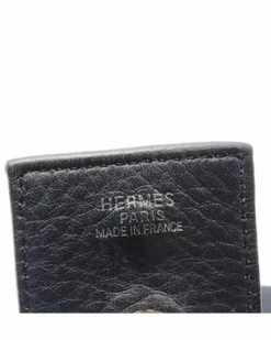 Shoulder Bags*Hermes Preloved Fjord Leather Shoulder Bag with Silver-Tone Hardware Black