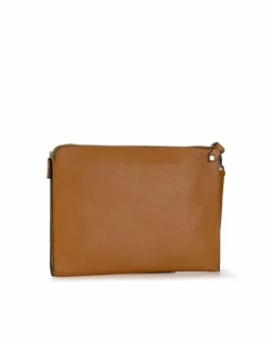 Clutch Bags*Ferragamo Preloved Gancio Leather Clutch Tan Brown