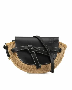 Cross-Body Bags*LOEWE Preloved Gate Mini Raffia Crossbody Bag - Black Brown