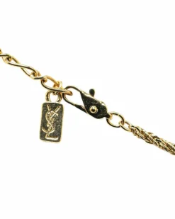 Necklaces*Yves Saint Laurent Preloved Geometric Pendant Necklace Gold