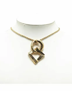 Necklaces*Yves Saint Laurent Preloved Geometric Pendant Necklace Gold