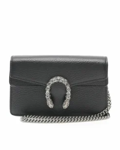 Cross-Body Bags*Gucci Preloved GG Marmont Mini Chain Bag Leather Crossbody Black