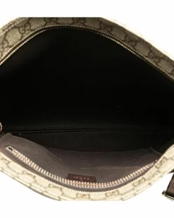Cross-Body Bags*Gucci Preloved GG Supreme Coated Canvas Crossbody with Leather Trim Brown