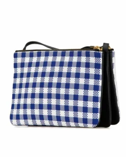 Cross-Body Bags*Celine Preloved Gingham Mini Belt Bag - /White Mini Crossbody Bag - Blue