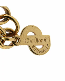 Necklaces*Dior Preloved Plated Chain Necklace with Clasp Closure Gold