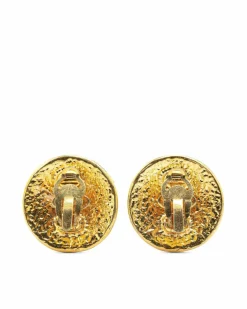 Earrings*Chanel Preloved Plated Clip On Earrings Gold