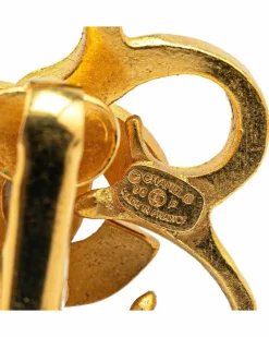 Earrings*Chanel Preloved Plated Clip-On Spinner Earrings Gold