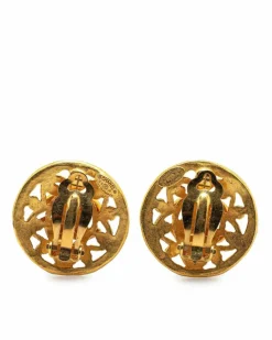Earrings*Chanel Preloved Plated Clip-On Earrings Gold