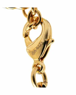 Necklaces*Louis Vuitton Preloved Plated Crystal Wood Ball Pendant Necklace Gold