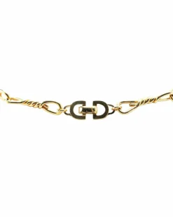 Necklaces*Dior Preloved Plated Double Chain Necklace Gold
