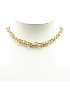 Necklaces*Dior Preloved Plated Double Chain Necklace Gold
