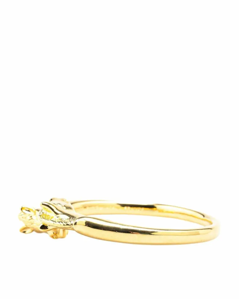 Bracelets*Hermes Preloved Plated Double Horse Head Bracelet Gold