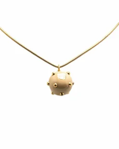 Necklaces*Chanel Preloved Plated Enamel Pendant Necklace Gold