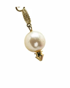 Necklaces*Gucci Preloved Plated Faux Pearl Drop Pendant Necklace Gold