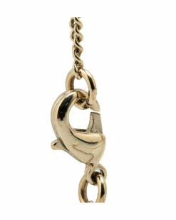 Necklaces*Chanel Preloved Plated Faux Pearl Pendant Necklace Gold