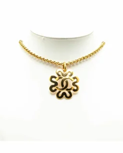 Necklaces*Chanel Preloved Plated Flower Pendant Necklace Gold