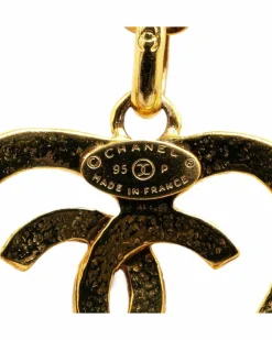 Necklaces*Chanel Preloved Plated Heart Pendant Necklace with Chain Gold