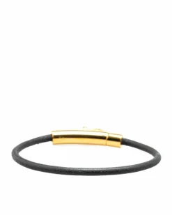 Bracelets*Hermes Preloved Plated Heart Charm Bracelet with Leather Strap Gold