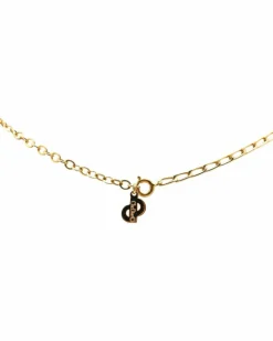 Necklaces*Dior Preloved Plated Pendant Necklace with CD Logo Gold