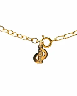 Necklaces*Dior Preloved Plated Pendant Necklace with CD Logo Gold
