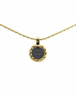 Necklaces*Dior Preloved Plated Pendant Necklace with Lobster Clasp Closure Gold