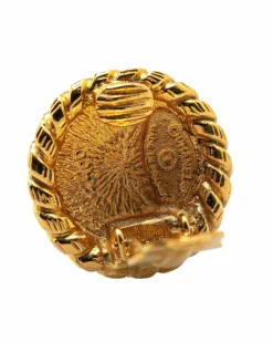 Earrings*Chanel Preloved -Plated Clip-On Earrings Gold