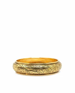 Bracelets*Yves Saint Laurent Preloved -Tone Engraved Bangle Bracelet Gold