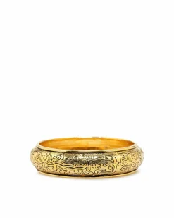 Bracelets*Yves Saint Laurent Preloved -Tone Engraved Bangle Bracelet Gold